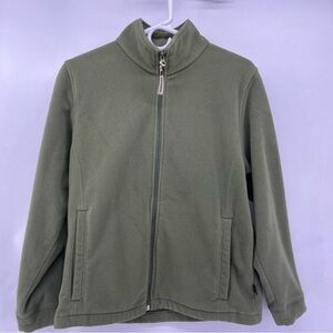 Woolrich Womens small petite olive colored fleece full zip jacket